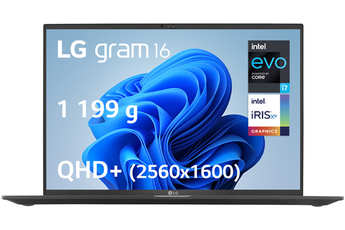 PC portable Lg GRAM 16 WQXGA Intel Core i7 1360P RAM 16 Go LPDDR5 1 To SSD Intel Iris Xe Plateforme 