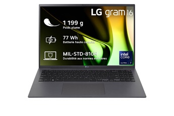 Ecran 16" pouces WQXGA (2560x1600) IPS / Intel Core Ultra 7 155H (jusqu'à 4.8 Ghz) - Puce graphique Intel ARC / 32 GB RAM LPDDR5 - Stockage 2 To M.2(2280) Dual SSD / Windows 11 - Wifi 6E - Bluetooth 5.1