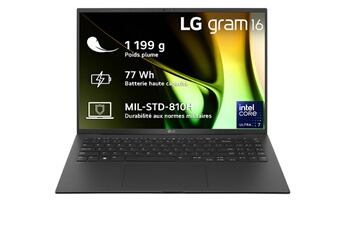 Ecran 16 pouces WQXGA (2560x1600) IPS / Processeur Intel Ultra 7 155H - Intel Iris Xe Graphics / RAM 32 Go LPDDR5 + 1 To M.2(2280) Dual SSD / Windows 11 Home Adv - Wifi 6E - Bluettoth 5.1
