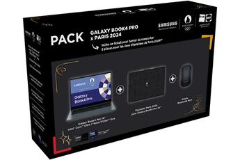 PC portable Samsung PACK JO GALAXY BOOK4 PRO 14'' INTEL CORE ULTRA 7 155H 16GO RAM 512 GO SSD INTEL ARC GRAPHICS AZERTY FR GRIS - PLATEFORME INTEL EVO + SLEEVE JO 2024 BLACK + SOURIS BLUETOOTH BLACK