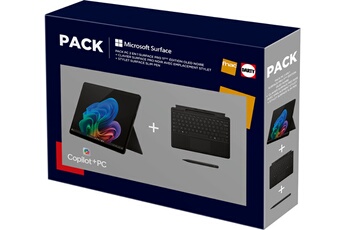 PACK FNAC-DARTY SURFACE PRO 13 OLED - COPILOT+ PC - SNAPDRAGON X ELITE - 16GO RAM 512GO SSD - NOIR (2024) + SIGNATURE KEYBOARD POUR SURFACE PRO + STYLET SURFACE SLIM PEN 2 - NOIR"