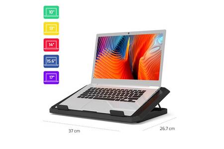Support Ordinateur Tapis Refroidissement PC Portable SKGAMES - 5 - 10 à 17 Pouces - Blanc Ventilateurs LED