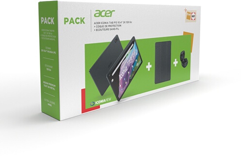 Tablette tactile Acer Pack Iconia Noir 128 Go + Ecouteurs sans fil + Coque  de protection - ACER Pack Iconia Noir 128 Go + Ecouteurs sans fil + Coque  de protection