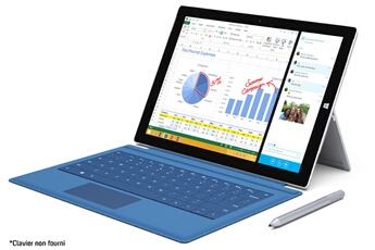 PC Hybride / PC 2 en 1 Microsoft SURFACE PRO 3 128 GO - MQ2