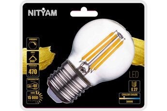 Ampoule LED Nityam LED SPHERIQUE FILAMENT CLAIR DIMMABLE