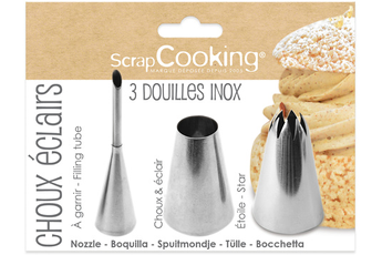 Kit à cuisiner Scrapcooking 3 douilles choux eclairs