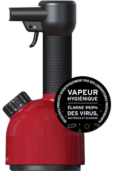 Défroisse et purifie vêtements et objets en un passage / Temps de chauffe : 2,5min / Pression de la vapeur 3,9 bar / Léger et compact - Cordon de 1,80m