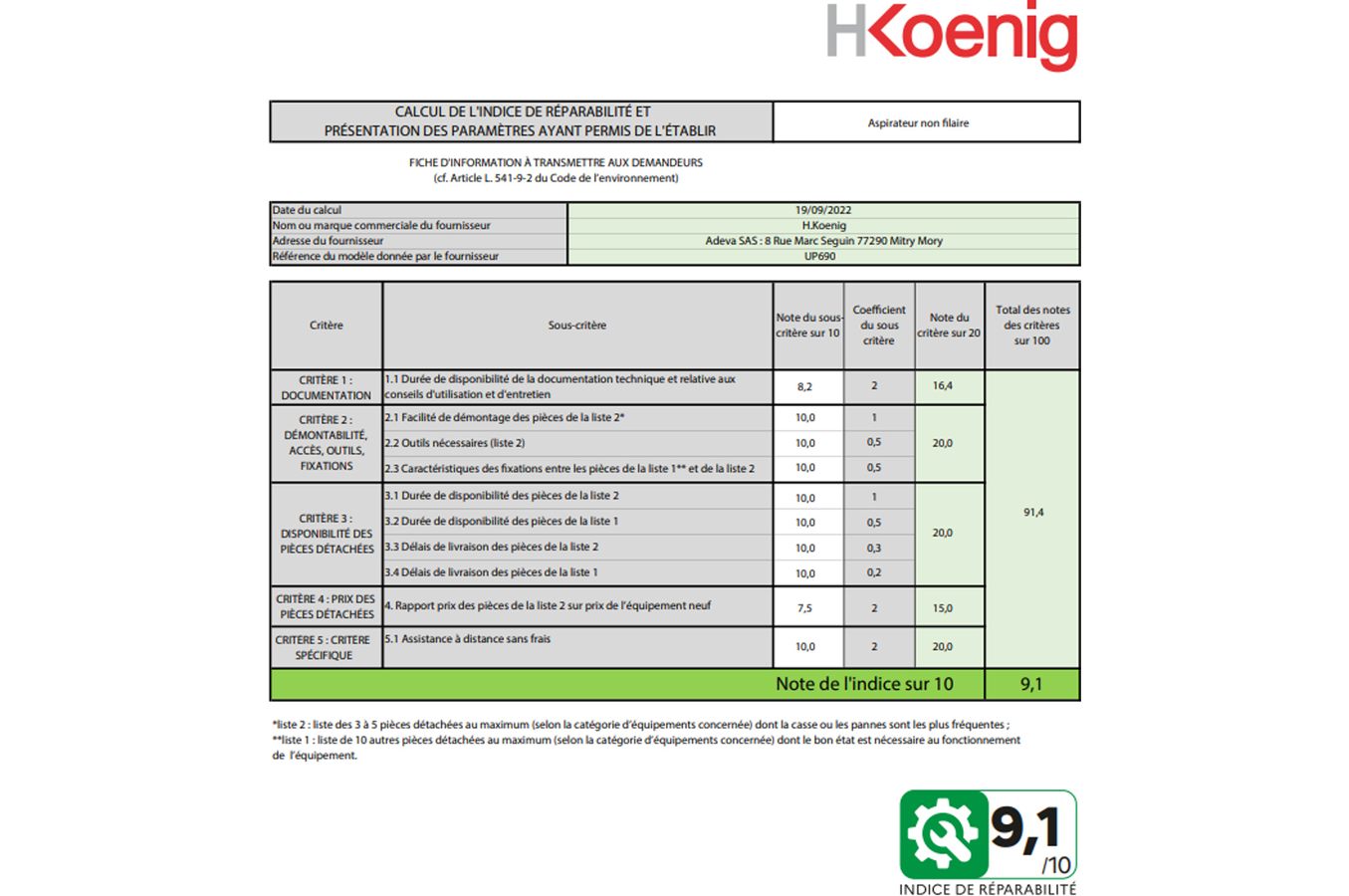 H.koenig up690 - aspirateur balai 2 en 1 sans fil powerflex noir H