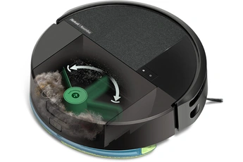 Aspirateur robot de sols connecté - Combo robot / Puissance d'aspiration : 7 000 Pa - Autonomie : 3 h / Capacité du réservoir : 180 mL / Inclus : 1 lingette Microfibre, 1 Brosse principale + 1 Brosse latérale