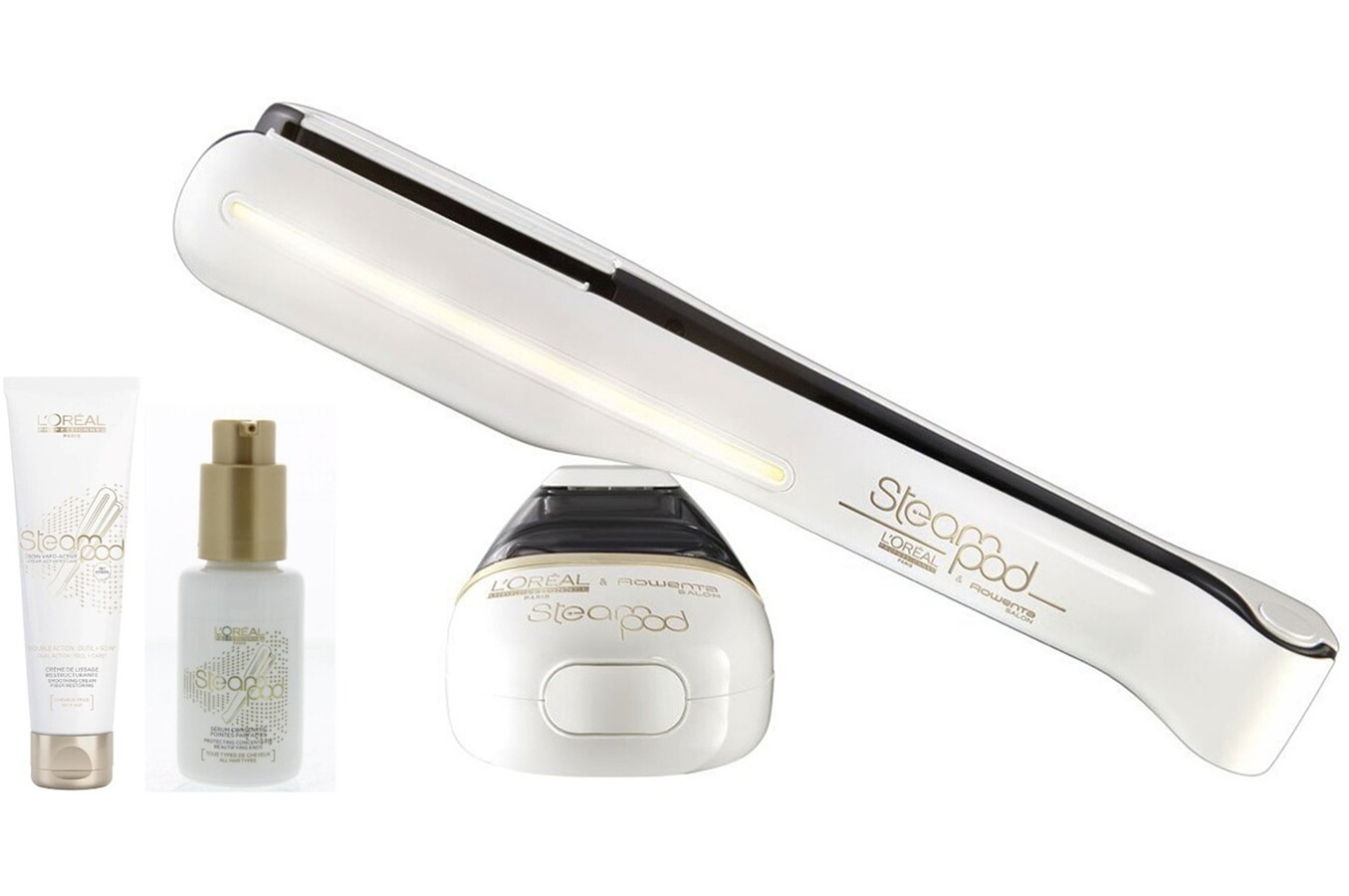 Lisseur L'oreal Paris STEAMPOD BLANC 2.0   SÉRUM   CRÈME CHEVEUX ÉPAIS ...