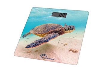 Pèse-personne Tortue / Capacité : 180 kg - Graduations 100 g / Recharge USB - Sans piles / Plateau : 30x30 cm