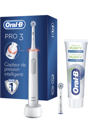 Brosse à dents électrique Oral B Pro 3800 Sensi Ultra-Thin Blanche