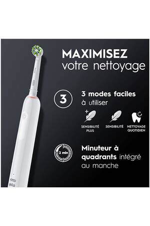 Brosse à Dents électrique Oral B Pro 3800 Sensi Ultra-Thin Blanche | Darty