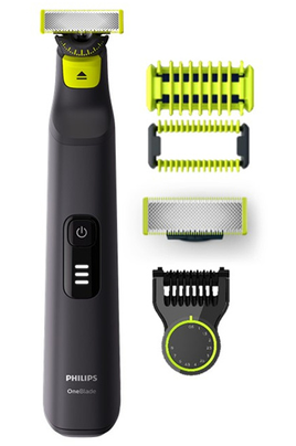 Philips OneBlade Pro 360 - tondeuse à barbe électrique, rasoir et tondeuse  corps, 1 lame 360, 1 sabot avec 14 hauteurs de coupe, 1 kit Corps, 1 socle