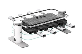 . Design contemporain et intemporel : design élegant qui met en valeur la transparence du produit. / . Responsable : produit privilégiant une forte séparabilité des matériaux et une réparabilité facilité pour un cycle de vie long et vertueux. / . Facile à nettoyer : verre supérieur démontable / . Pratique : cet appareil comporte une fonction maintien au chaud et range-poêlons pour faire une pause au cours du repas ou maintenir son fromage au chaud, il suffit de poser les poêlons sur l'étage inférieur