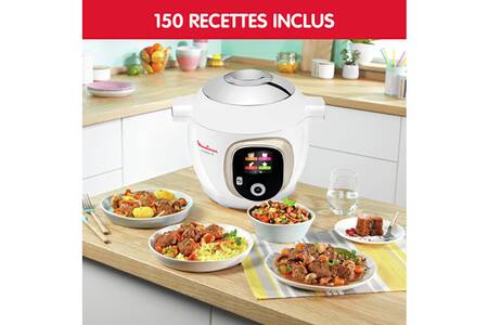 Mijoteur Moulinex COOKEO+ MULTICUISEUR INTELLIGENT 6 MODES DE CUISSON + 150 RECETTES 6L BLANC CE851A10