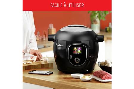 Mijoteur Moulinex COOKEO+ CONNECT MULTICUISEUR INTELLIGENT 6 PROGRAMMES, 200 RECETTES 6L NOIR CE867810