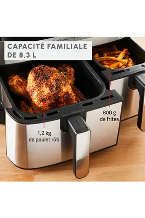 Friteuse Sans Huile Moulinex Friteuse A Air Dual Easy Fry & Grill Inox ...