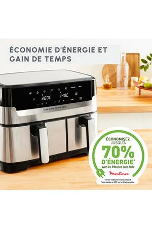 Friteuse Sans Huile Moulinex Friteuse A Air Dual Easy Fry & Grill Inox ...