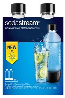 SodaStream Lot de 2 bouteilles de gazéification avec fusible - Noir - 0,5  litre : : Maison
