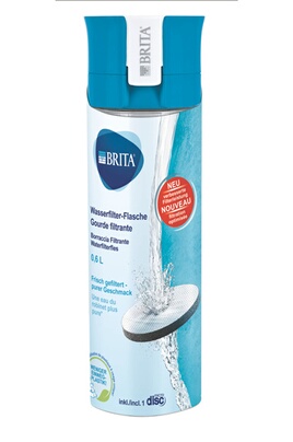 Brita Gourde Filtrante Transparente Bleu - 1 disque filtrant inclus