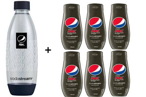 Sirop et concentré Sodastream Pack Pepsi Max 6 Concentrés + 1 Bouteille  Fuse - Pack Pepsi Max 6CB