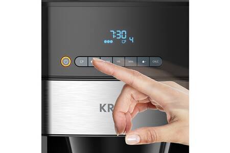 Cafetière Filtre Programmable Krups Grind Aroma Avec Broyeur Intégré - Café Grains Ou Moulu, 1,25L