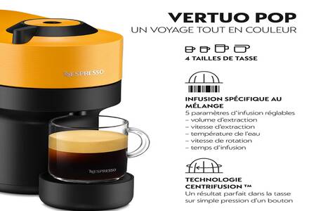 Cafetière à dosette ou capsule Magimix Vertuo POP 11735 Jaune Mangue ...
