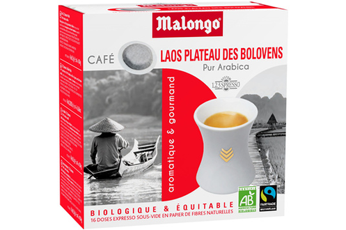 Dosette café Malongo Dosettes X16 Laos BIO CE - DOSETTES X16 LAOS BI