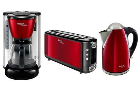 Ensemble Petit Dejeuner Moulinex Cafetiere Bouilloire Grille Pain Subito Rouge Mat Darty
