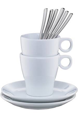 Lot De 4 Mugs à Café Avec Cuillères - Multicolores - Neuf