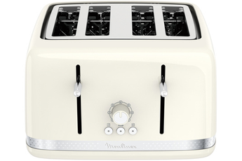 Grille pain Moulinex SOLEIL IVOIRE Toaster Vintage 4 Tranches, Thermostat Réglable 1700 W LT305A10