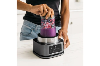 2-en-1 : blender pour préparations épaisses 0,4L et blender individuel 0,7L - Plastique sans BPA - Lavables au lave-vaiselle / Idéal pour travailler les mélanges épais avec peu de liquide / 4 programmes automatiques - Fonction Pulse / Facile à entretenir - Lames amovibles - Accessoires lavables au lave-vaisselle