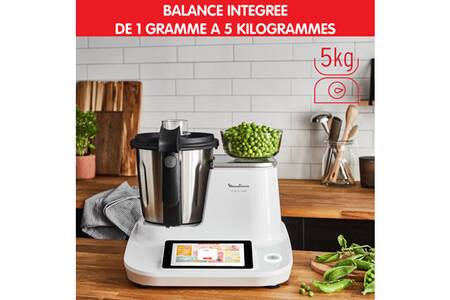 Robot cuiseur Moulinex HF506110 Click et Cook blanc avec balance