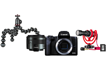 Appareil photo hybride Canon Kit pour Vlogging EOS M50 Mark II + EF-M 15-45mm f/3,5-6,3 IS STM + Mic