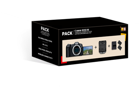 Appareil photo hybride Canon Pack EOS R8 + RF 24-105mm F/4-7.1 IS STM + 2ème Batterie