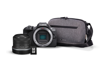 Appareil photo hybride Canon EOS R100 + RF-S 18-45mm f/4.5-6.3 IS STM + Sac photo + carte SD 64 go
