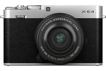 Appareil photo hybride Fuji X-E4 Argent + XF 27mm f/2.8 R WR PH