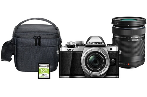 Olympus Pack E-M10 II Silver + 14-42 + 40-150 + Sacoche + SD 16GO