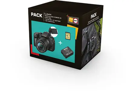 Appareil photo hybride Panasonic Pack Lumix G80 Noir + G 14-140mm f/3,5-5,6 + 2ème batterie + Carte SD 16go