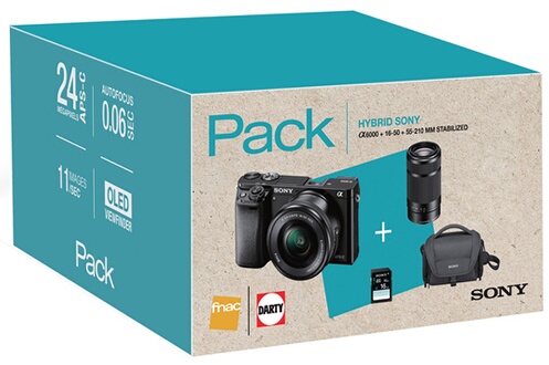 Sony PACK A6000 + 16-50MM + 55-210MM + SD16GO + SACOCHE