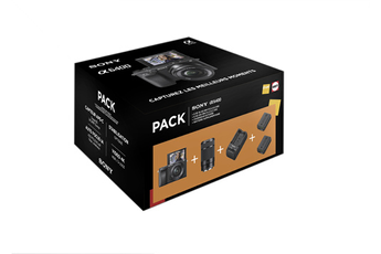 Appareil photo hybride Sony Pack A6400 + FE 16-50 mm + FE 55-210 mm + chargeur externe + 2ème batter