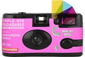 Lomography - Appareil photo jetable Lomography jetable et rechargeable 24x36 Simple Use Reloadable Camera Lomochrome Purple - Réutilisable