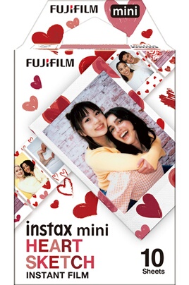 Papier photo instantané Fujifilm 10 Films Instantané Mini Heart Sketch -  16799926