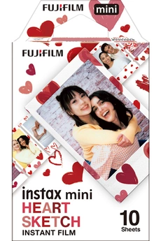 Papier photo instantané Fujifilm 10 Films Instantané Mini Heart Sketch