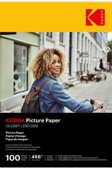 Papier photo instantané Kodak 100 feuilles de papier photo 230g/m², brillant