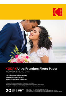 Papier photo instantané Kodak 20 feuilles de papier photo 280g/m², brillant