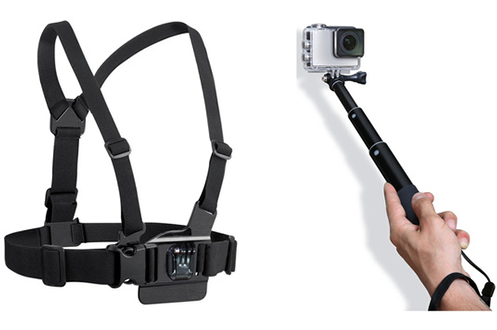 Accessoires pour caméra sport Temium HARNAIS + PERCHE SELFIE