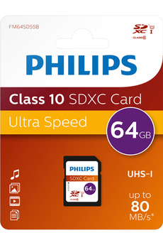 Carte mémoire SD Philips PHSD64GBXCCL10