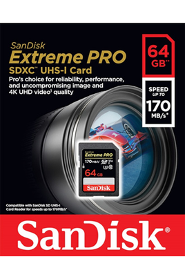Carte mémoire SD Sandisk Extreme Pro SDXC Card 64GB - SDSDXXY-064G-GN4IN